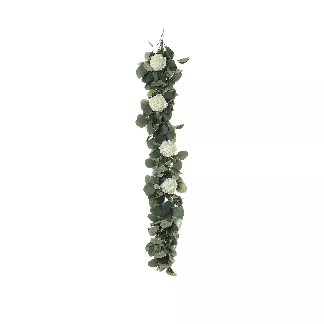 4 ft Frosted Green Artificial Eucalyptus Foliage Garlands Ranunculus Flowers